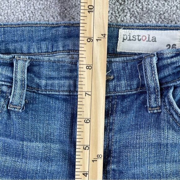 Pistola Jeans Women's 26 Blue Skinny Cropped Low Rise Medium Wash Denim - Picture 8 of 11